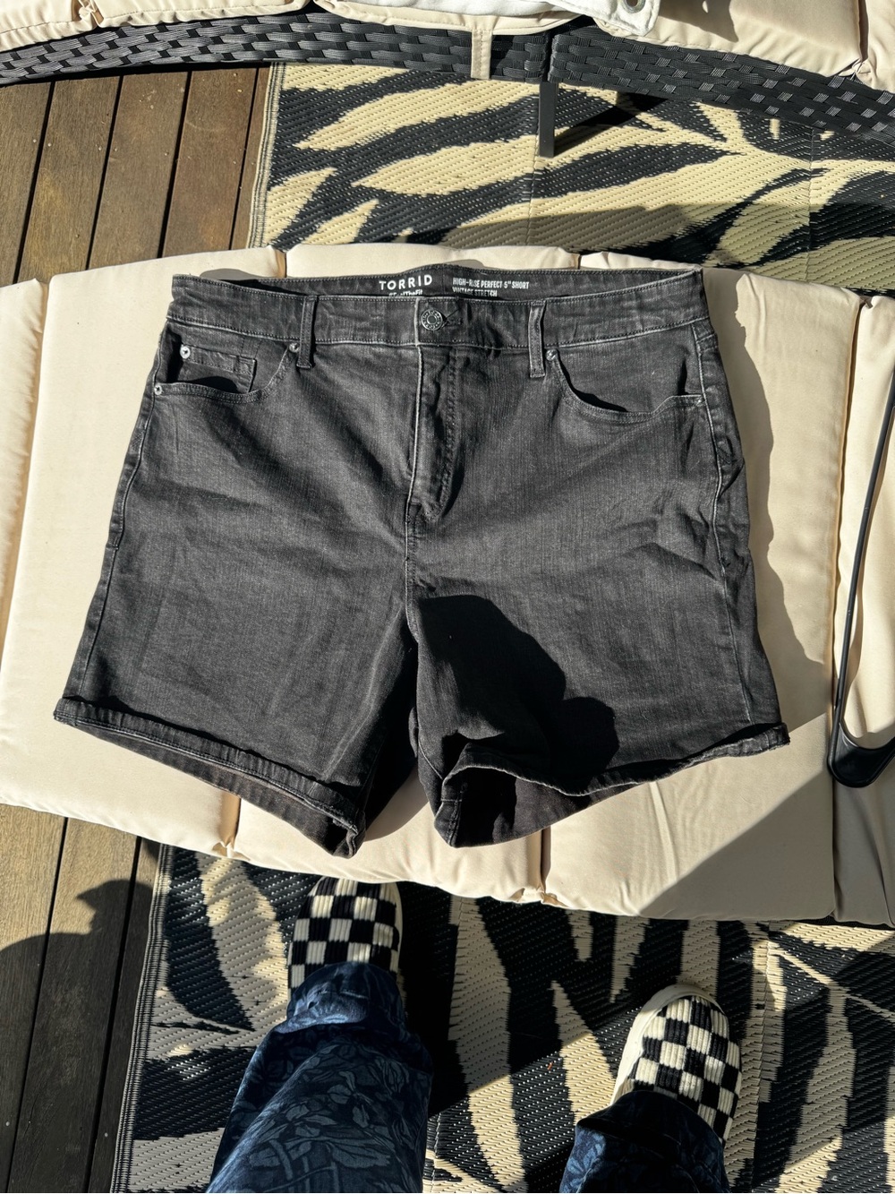 torrid Black Denim High Rise Jean Shorts